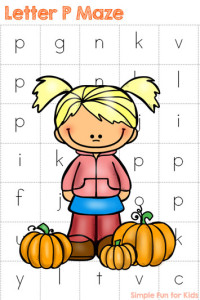 Have fun learning letters: P is for Pumpkin - Letter P Maze!