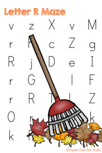 Printables for Kids: More fun while learning letters: Letter R Maze - R is for Rake!