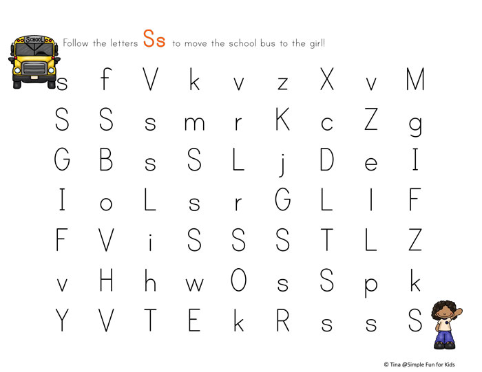 More fun while learning letters with this Letter S Maze printable for preschoolers!