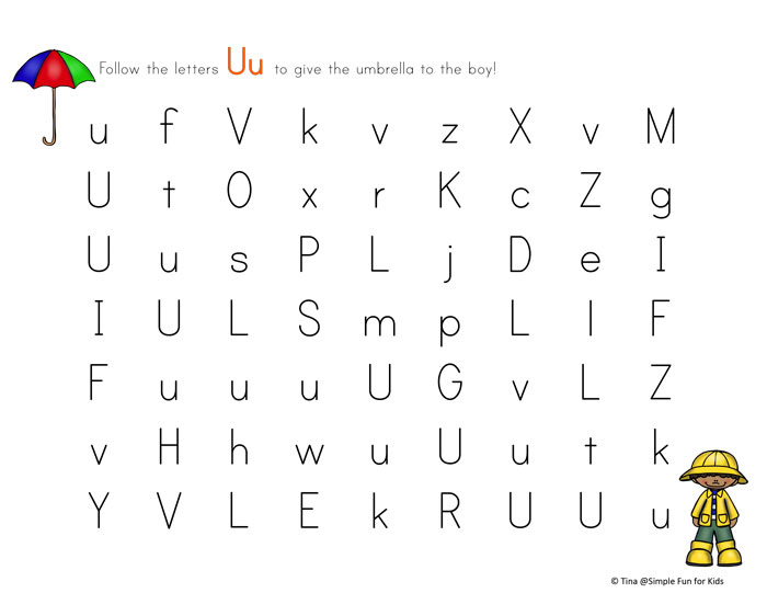 Learning letters with a toddler or preschooler? Make it more fun with this letter U maze!