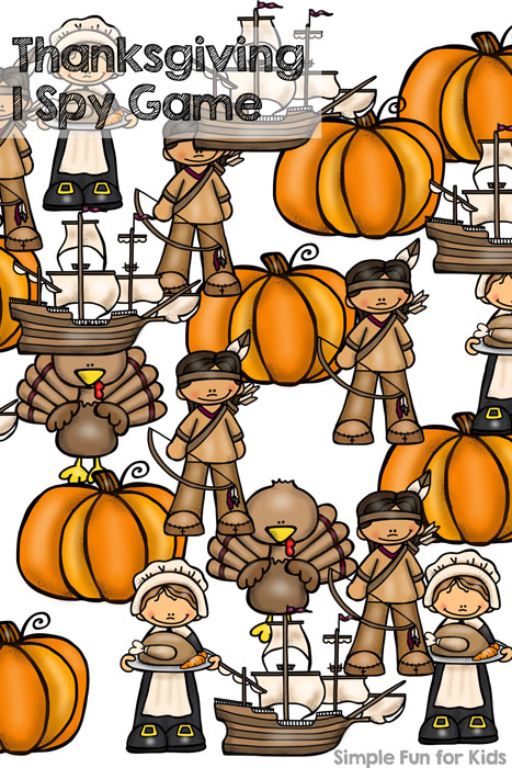 Practice visual discrimination, counting, 1:1 correspondence, and number recognition with this Thanksgiving I Spy Game printable for preschoolers and kindergartners!