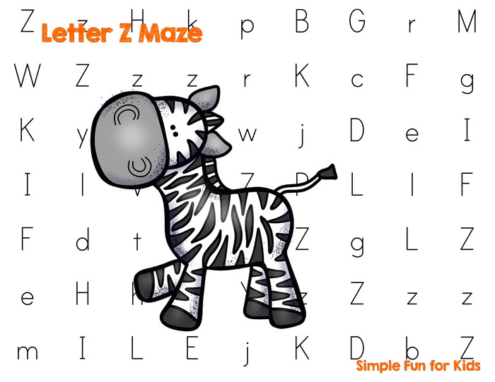 Is your child learning his or her letters? Make it more fun with this cute Letter Z Maze - perfect for preschoolers and toddlers!