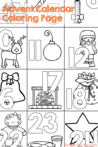 24 Days of Christmas Printables - Day 1! Get ready for the Christmas countdown with this cute no-prep advent calendar coloring page!