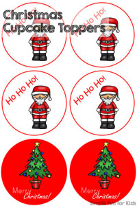 24 Days of Christmas Printables - Day 11: Are you having a Christmas party? Here are some cute Christmas cupcake toppers for you! Not making cupcakes? They can also be used as Christmas stickers, gift tags or even ornaments!