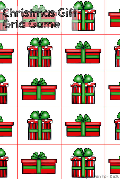 24 Days of Christmas Printables: Day 2 - play a simple Christmas gift grid game with a die, perfect for preschoolers!