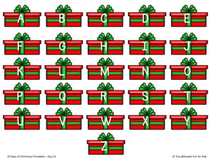 24 Days of Christmas Printables - Day 23: Practice sorting, classifying, and matching skills for toddlers and preschoolers with this Christmas gift size sort printable!
