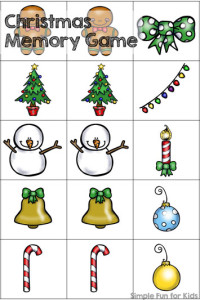 24 Days of Christmas Printables - Day 14: Play a cute and simple memory game with your toddler, preschooler or kindergartner! 15 matches included.