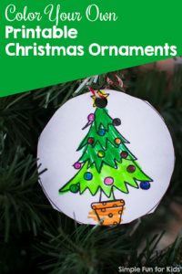 24 Days of Christmas Printables: Day 4 - color your own printable Christmas ornaments! Super fun and cute ornaments for toddlers and preschoolers!