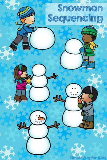Free Printables for Kids: Do you want to build a snowman? Cute snowman sequencing printable for toddlers and preschoolers!