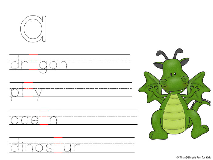 Do you celebrate Appreciate A Dragon Day? Do your kids just really like dragons? They can do some Dragon Handwriting Practice by tracing, copying, and filling in blanks! Perfect for older preschoolers and kindergartners.