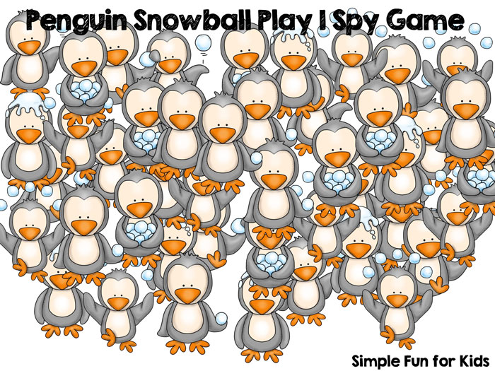 This is such a cute printable! Penguin Snowball Play I Spy Game Printable for preschoolers and kindergartners!