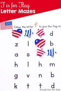 Learn and review letter F with this printable no-prep F is for Flag Letter Maze. Just right for anyone learning their letters, from toddlers to preschoolers and kindergarteners.