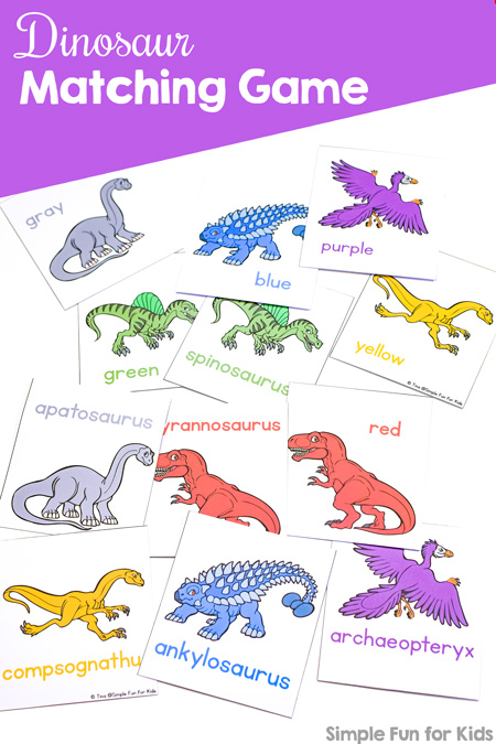 Dinosaur Matching Game For Toddlers Simple Fun For Kids