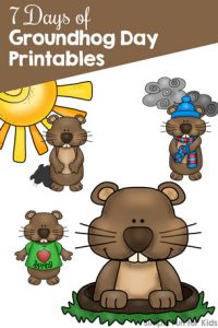 Follow along with the 7 Days of Groundhog Day Printables for Kids for fun educational printables for toddlers, preschoolers, and kindergarteners. There are both literacy and math themes!