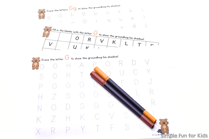 Practice writing uppercase and lowercase letter G with these cute printable Groundhog Day Handwriting Letter Mazes! Perfect for preschoolers and kindergarteners who are ready to take the next step after letter recognition.