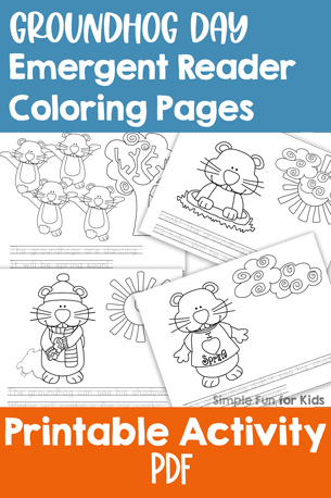 Groundhog Day Emergent Reader Coloring Pages
