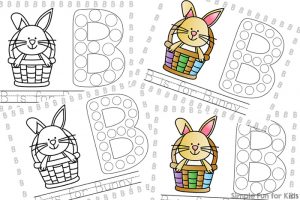 B is for Bunny Dot Marker Coloring Pages - Simple Fun for Kids