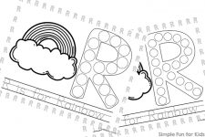 R is for Rainbow Dot Marker Coloring Pages - Simple Fun for Kids