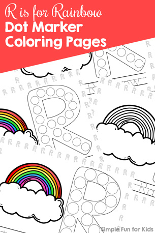 R is for Rainbow Dot Marker Coloring Pages