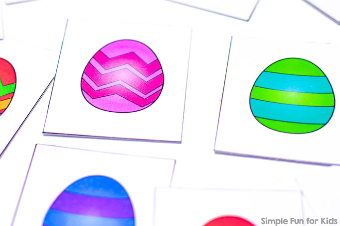 Free printable Easter egg matching game - play matching or memory games at any skill level!