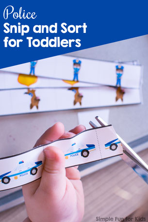 Police Snip and Sort for Toddlers Printable