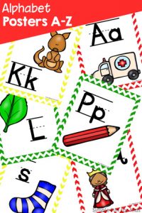 Alphabet Posters A-Z: Upper case, lower case, and mixed case versions! Perfect to hang on the wall in your toddler, preschool or kindergarten classroom. Or print several to a page and use the alphabet cards in a literacy center.