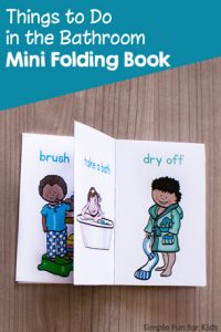 Great little conversation starter about personal hygiene for toddlers and preschoolers: Things to Do in the Bathroom Mini Folding Book (colored and black and white version available).