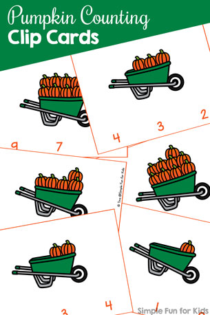 Pumpkin Counting Clip Cards