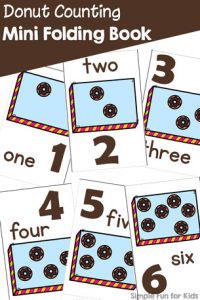 Have fun learning to count with this cute printable Donut Counting Mini Folding Book, perfect for preschoolers and kindergarteners!