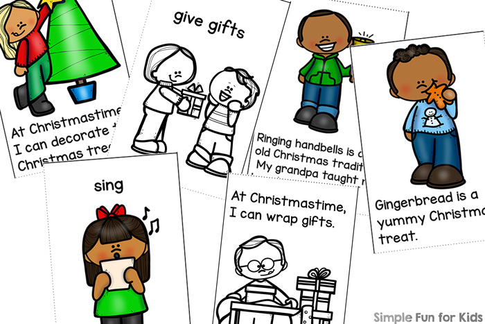 Read about and color different Christmas activities with these cute Things to Do at Christmastime Mini Folding Books! Like to sing carols, eat candy, decorate the Christmas tree or something else? Perfect for preschoolers through first graders with 3 levels of differentiation.