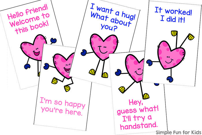 Practice reading with kindergarteners using this cute printable Heart Buds Emergent Reader Mini Folding Book! Easy to assemble and a great size for little hands.