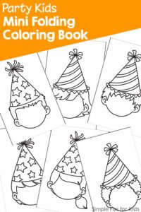 Color the blank faces and give them an expression! This printable Party Kids Mini Folding Coloring Book is fun for preschoolers and kindergarteners and even older kids.