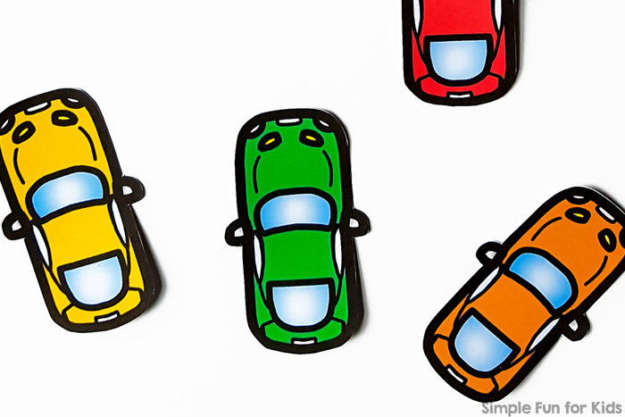Practice and review basic colors with this cute, printable Color Matching Car Park! Your toddler or preschooler is going to love it!