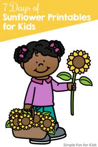 Follow along with the 7 Days of Sunflower Printables for Kids! One math, literacy, or science printable per day for toddlers, preschoolers, kindergarteners and/or elementary students.