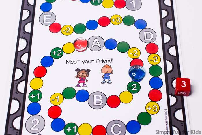 A fun little printable two-person cooperative board game with a little more complicated rules perfect for elementary students: Meet Your Friend Board Game!