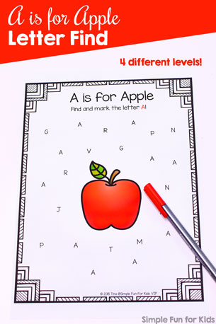 A is for Apple Letter Find