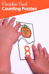 What a fun way to practice counting: These Pumpkin Seed Counting Puzzles cover numbers 0 through 10, perfect for preschool and kindergarten. The VIP version includes three different fonts and black and white versions.