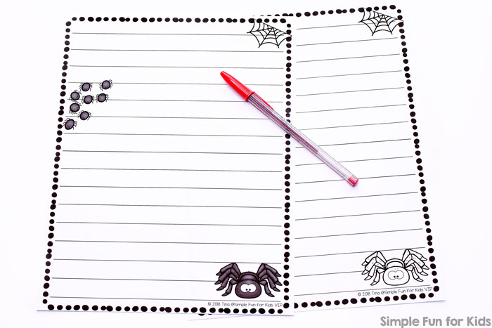 For Halloween, as part of a science unit, or for any day: Spider Writing Paper for all your writing needs or as a writing prompt about spiders. Great for any age from preschool through elementary.