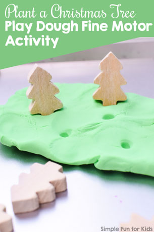 Quick and simple, no-mess and fun for my preschooler: Plant a Christmas Tree Play Dough Fine Motor Activity