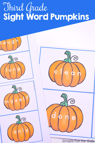 Third Grade Sight Word Pumpkins Printable