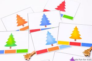 Christmas Tree Color Matching Clip Cards Printable - Simple Fun for Kids