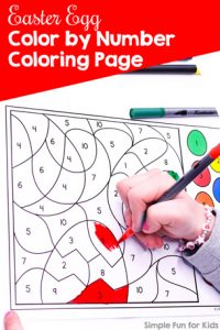 Practice number recognition, fine motor skills, and more with this cute Easter Egg Color by Number Coloring Page. Different versions with different fonts and answer key available. Great for kindergarteners and preschoolers for a fun way to learn.