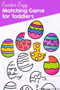 Another awesome simple matching game perfect for little hands and minds: Printable Easter Egg Matching Game for Toddlers. Available in color and black and white. Part of the 7 Days of Easter Egg Printables for Kids.