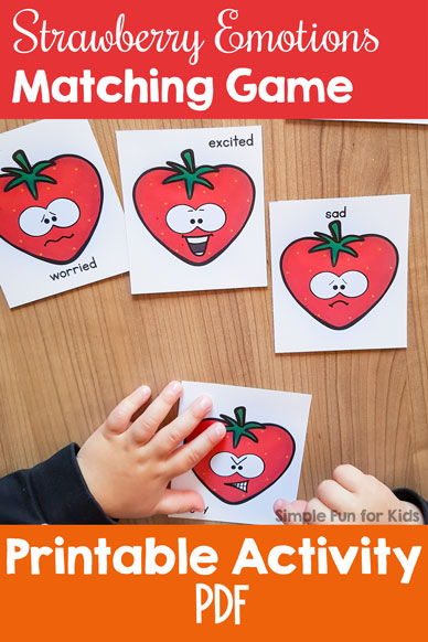 Strawberry Emotions Matching Game for Toddlers