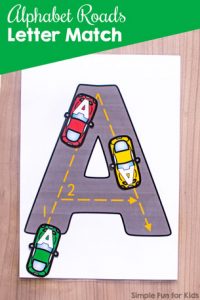 Alphabet Roads Letter Match: A fun way to practice letter recognition, upper- and lowercase matching, letter sorting, tracing, and more! Perfect for toddlers and preschoolers.