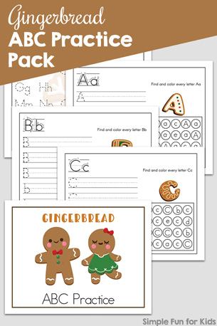 Gingerbread ABC Practice Pack Printable