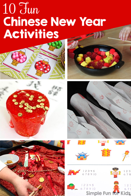 Have fun and learn with these 10 Fun Chinese New Year Activities for Kids: Sensory, printables, crafts, and more! Perfect for kids of all ages from toddlers to kindergarteners and elementary students.