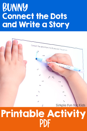 Bunny Connect the Dots and Write a Story Printable