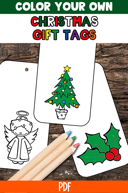 Crayon Coloring Sheet - For Gift Tags and Color practice