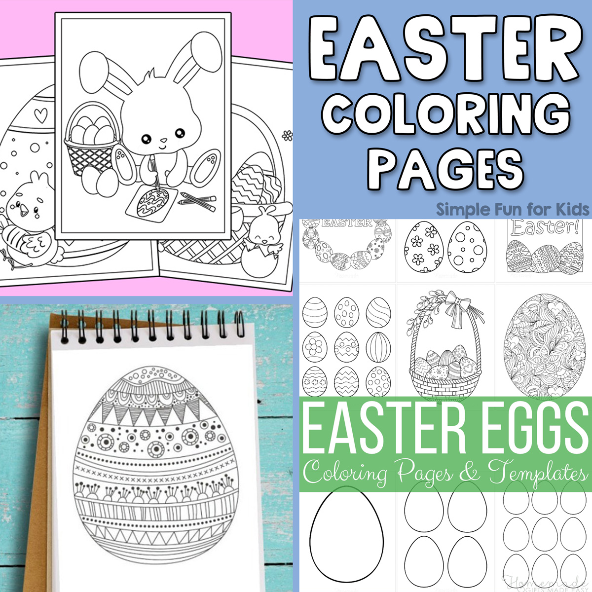 Printable Easter Coloring Pages: Easter bunny drawing, Easter egg coloring pages for grownups.